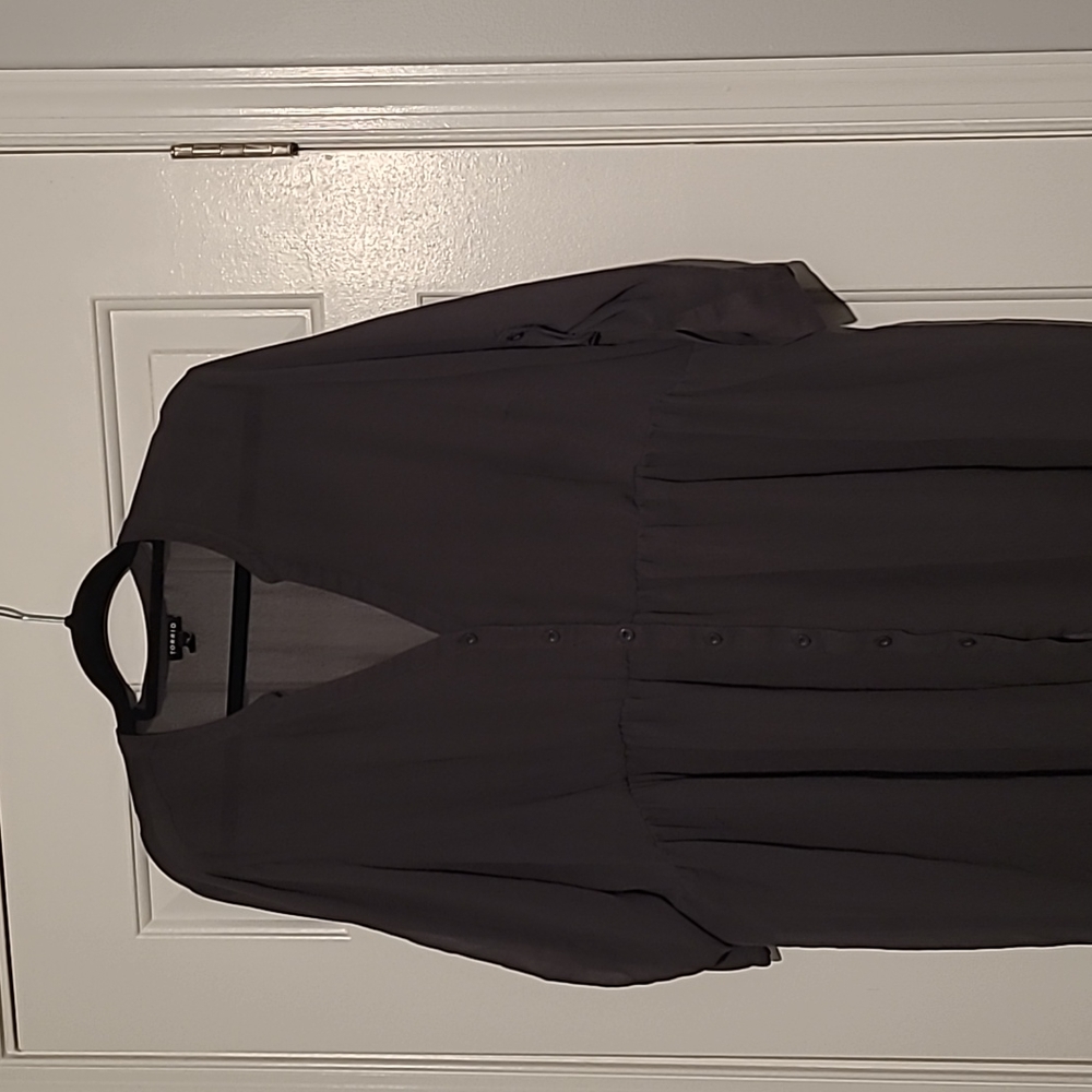 Grey Polyester Blouse